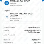 Bukti transfer formulir Harum